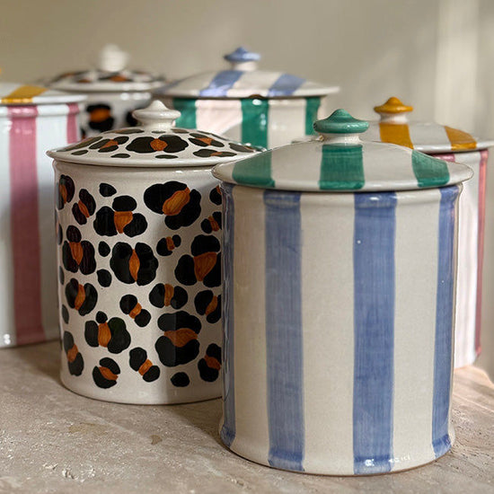 Blue Striped Jar S