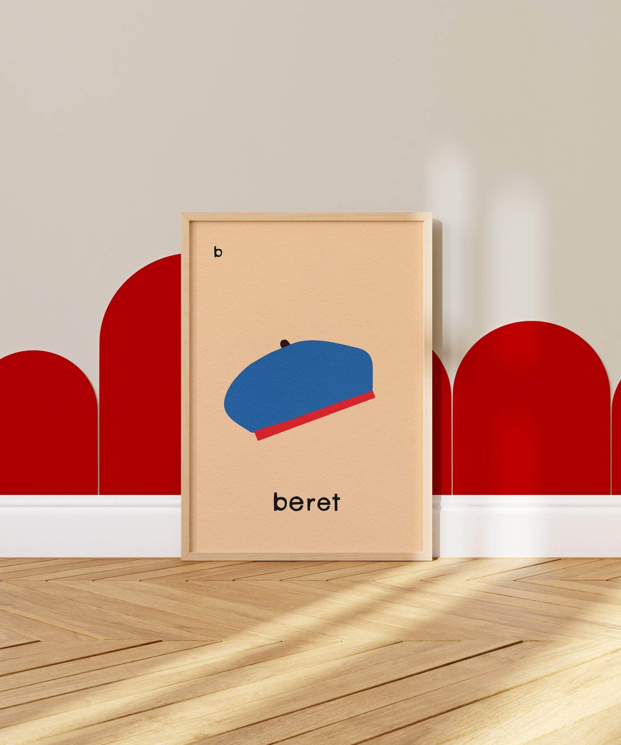B for Beret Print