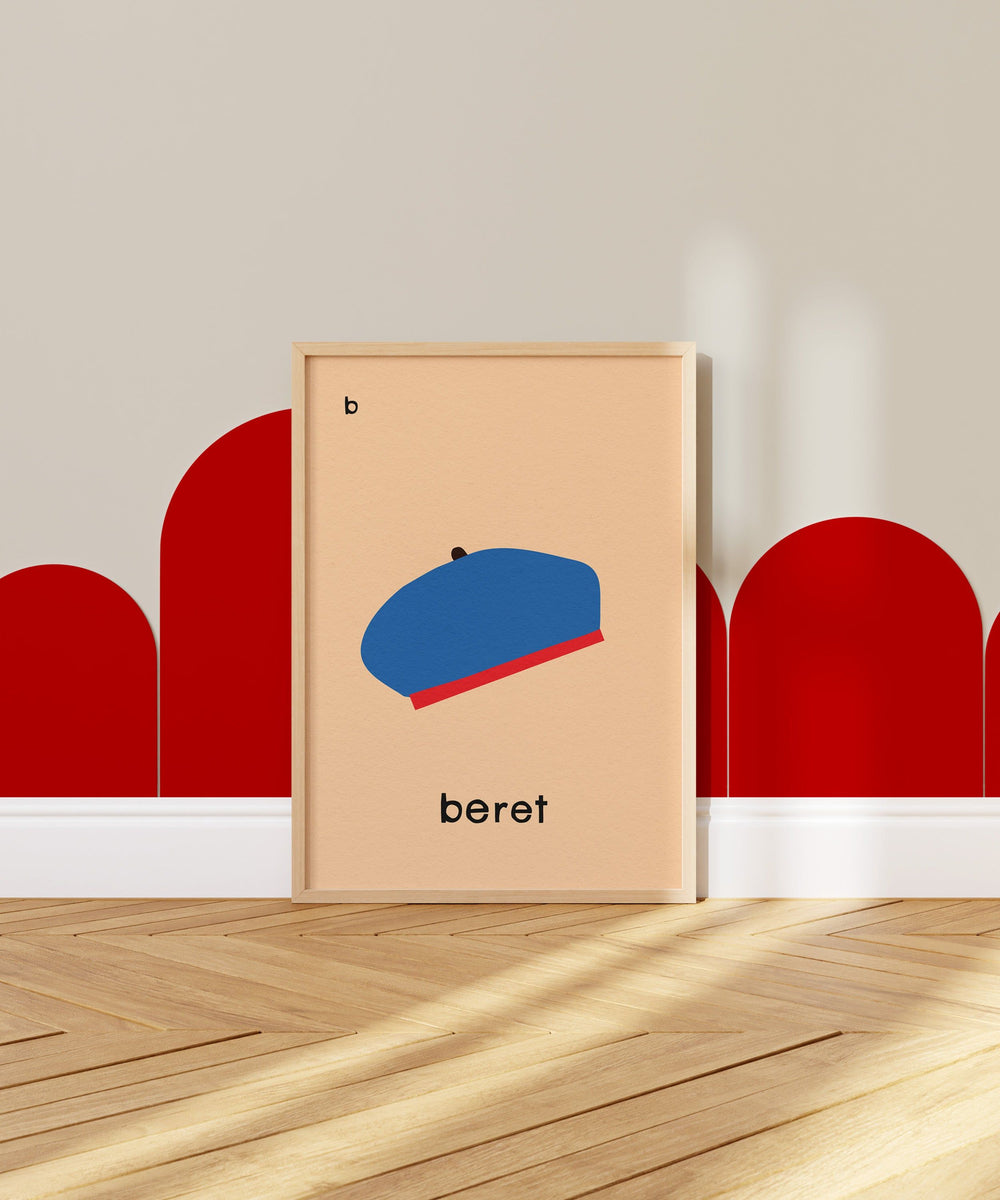 B for Beret Print