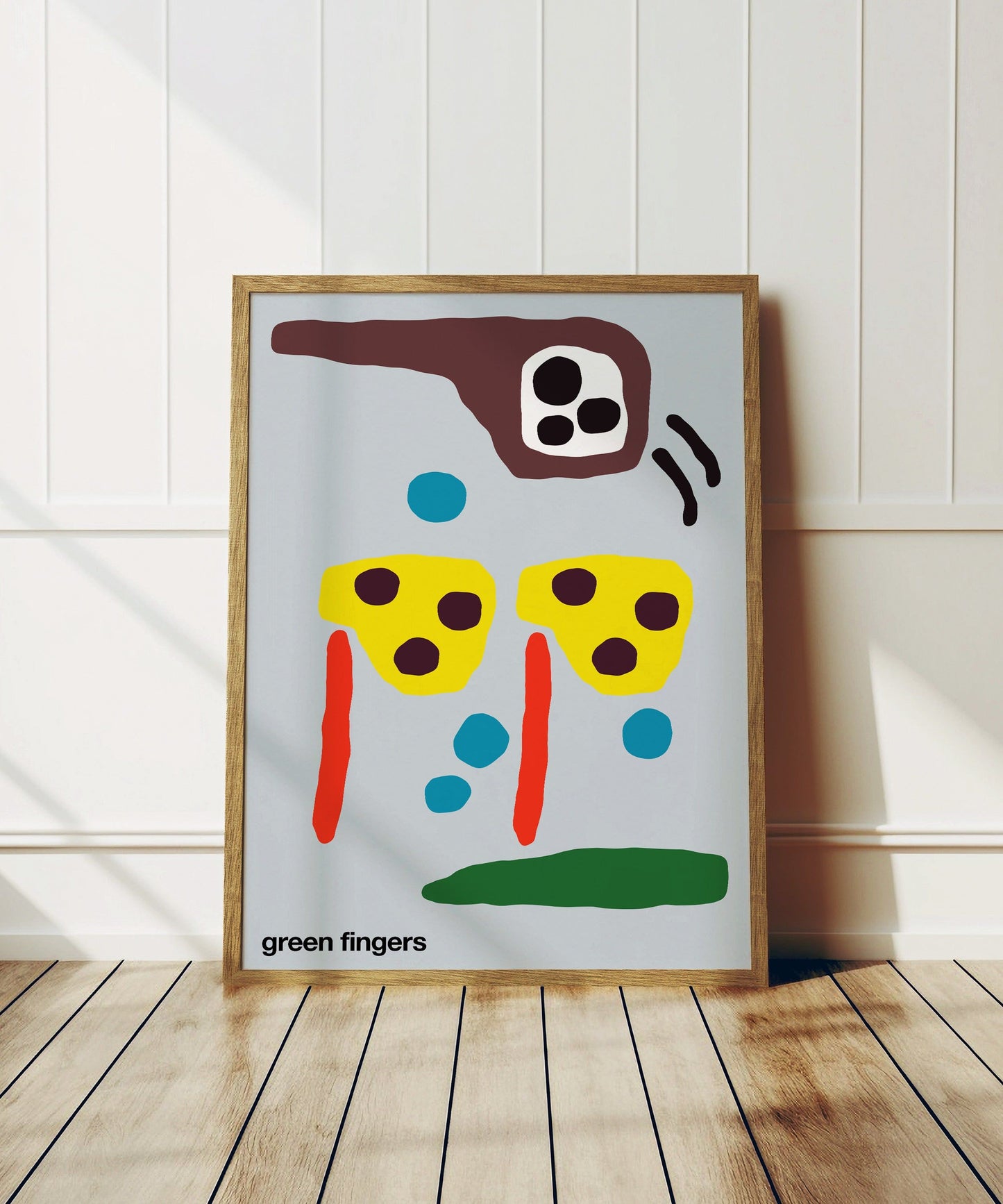 Green Fingers Print - Blue-Grey