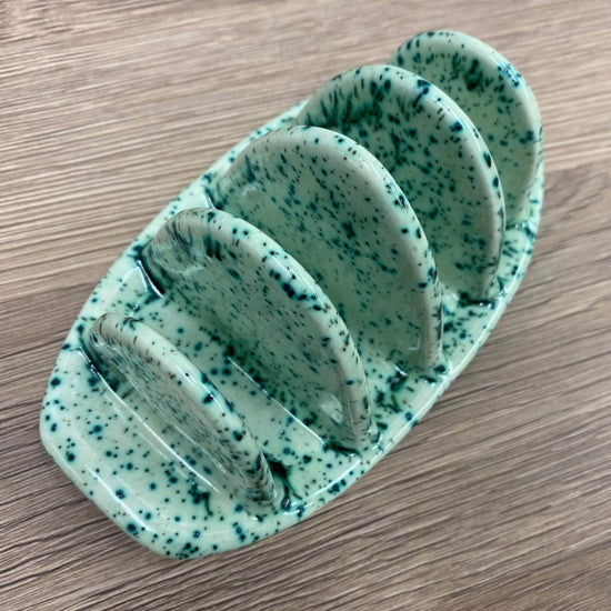 Toast Rack Speckled Green Glaze