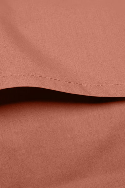 Percale Organic Cotton Pillowcases - Bark Red
