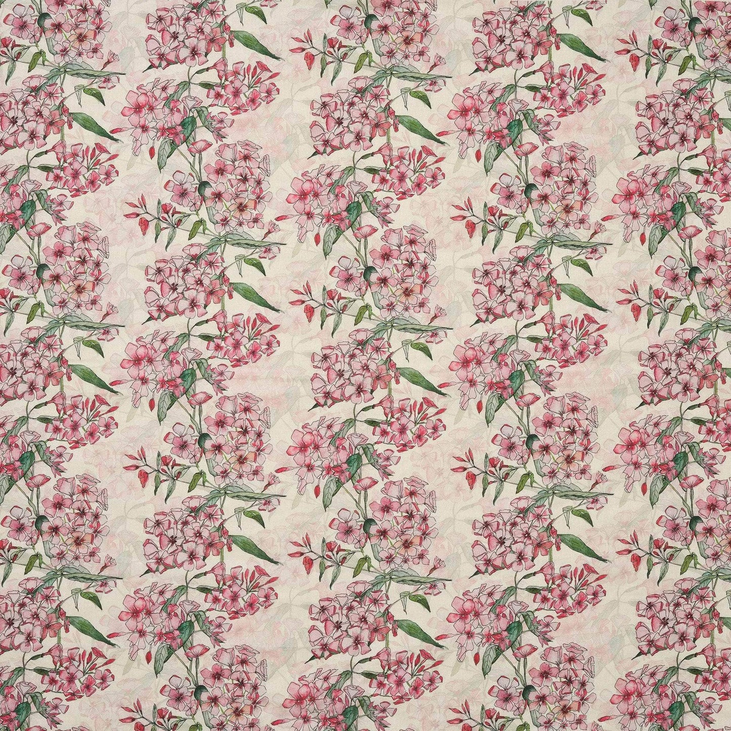 Pink Phlox Rows Fabric