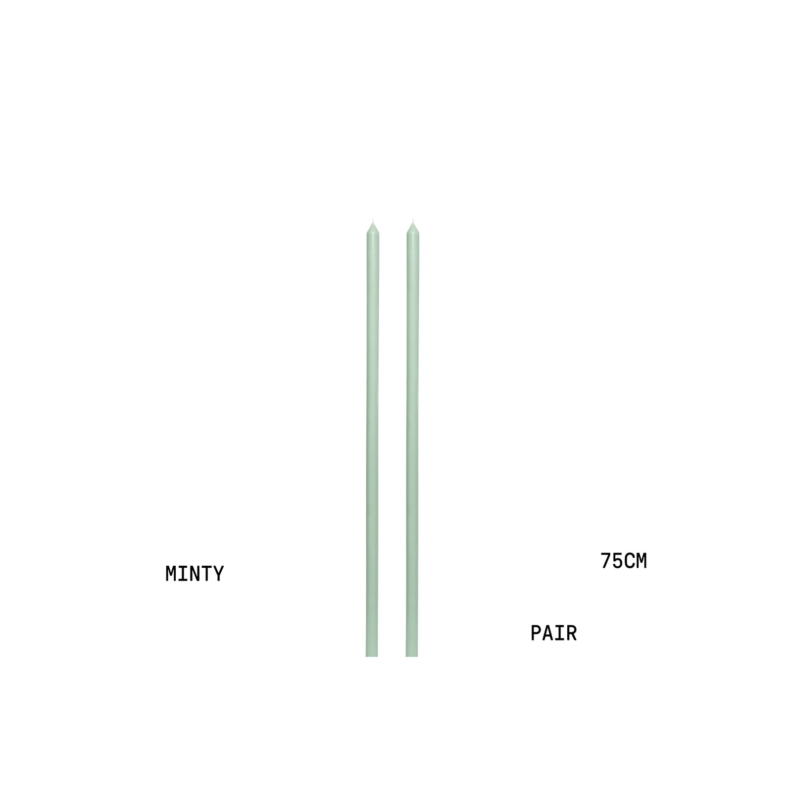 Minty Tapered METRE Candle Pair