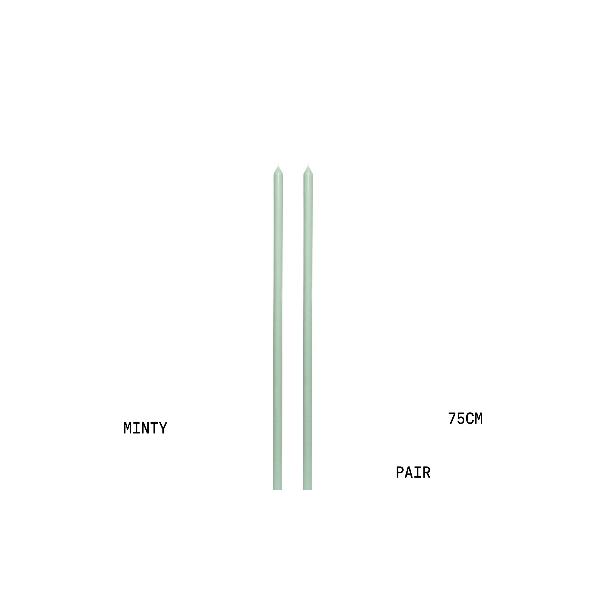 Minty Tapered METRE Candle Pair