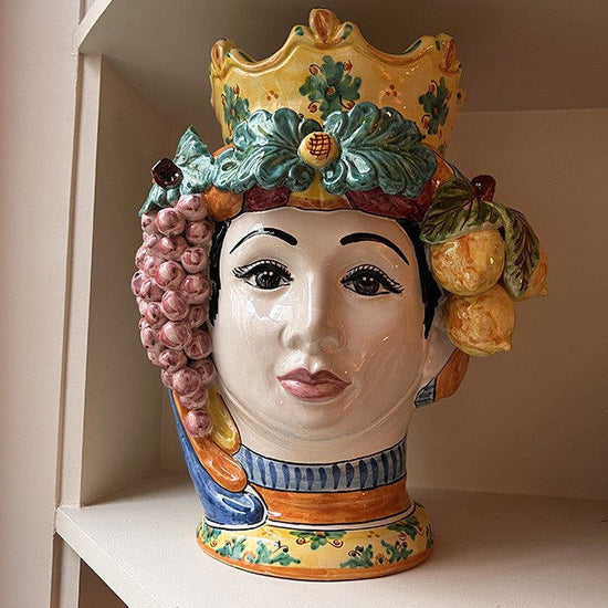Large Sicilian Vase – Woman Frutta