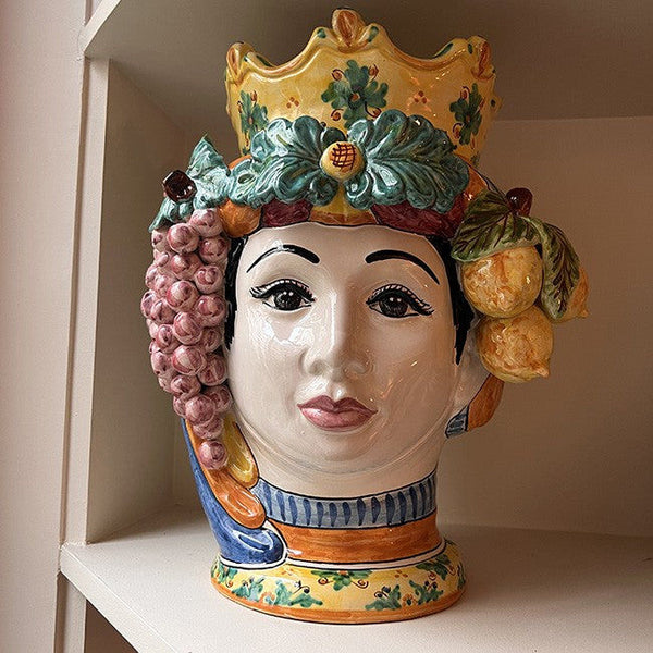 Large Sicilian Vase – Woman Frutta
