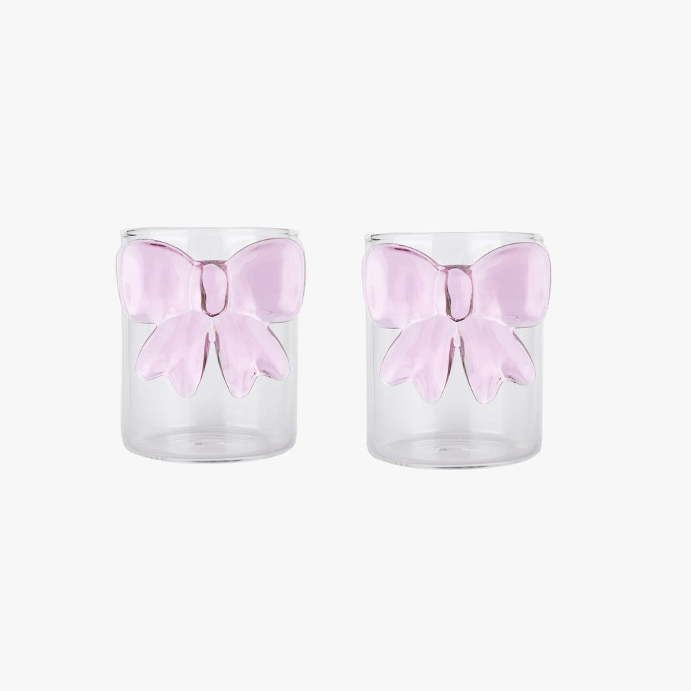 Set of two Bow Tumbler Pink