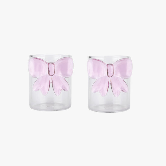 Set of two Bow Tumbler Pink