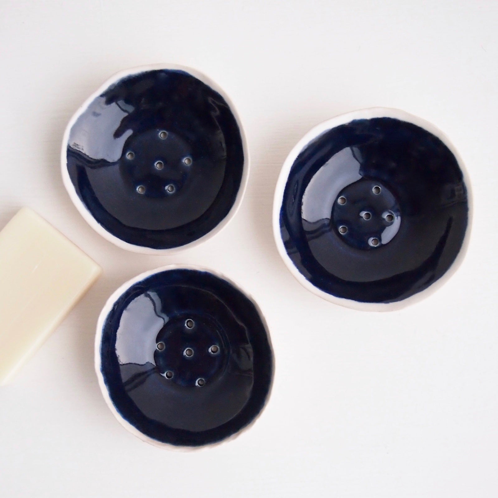 Handmade Royal Blue Ceramic Soap Dish