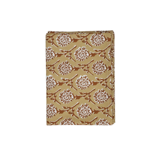 Nikhar Linen Hand-Printed Runner - Chai Brown
