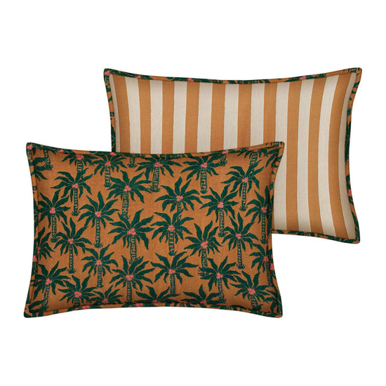 Double Sided Cushion Laura Moss & Caramel x Jackie Caramel & Ecru