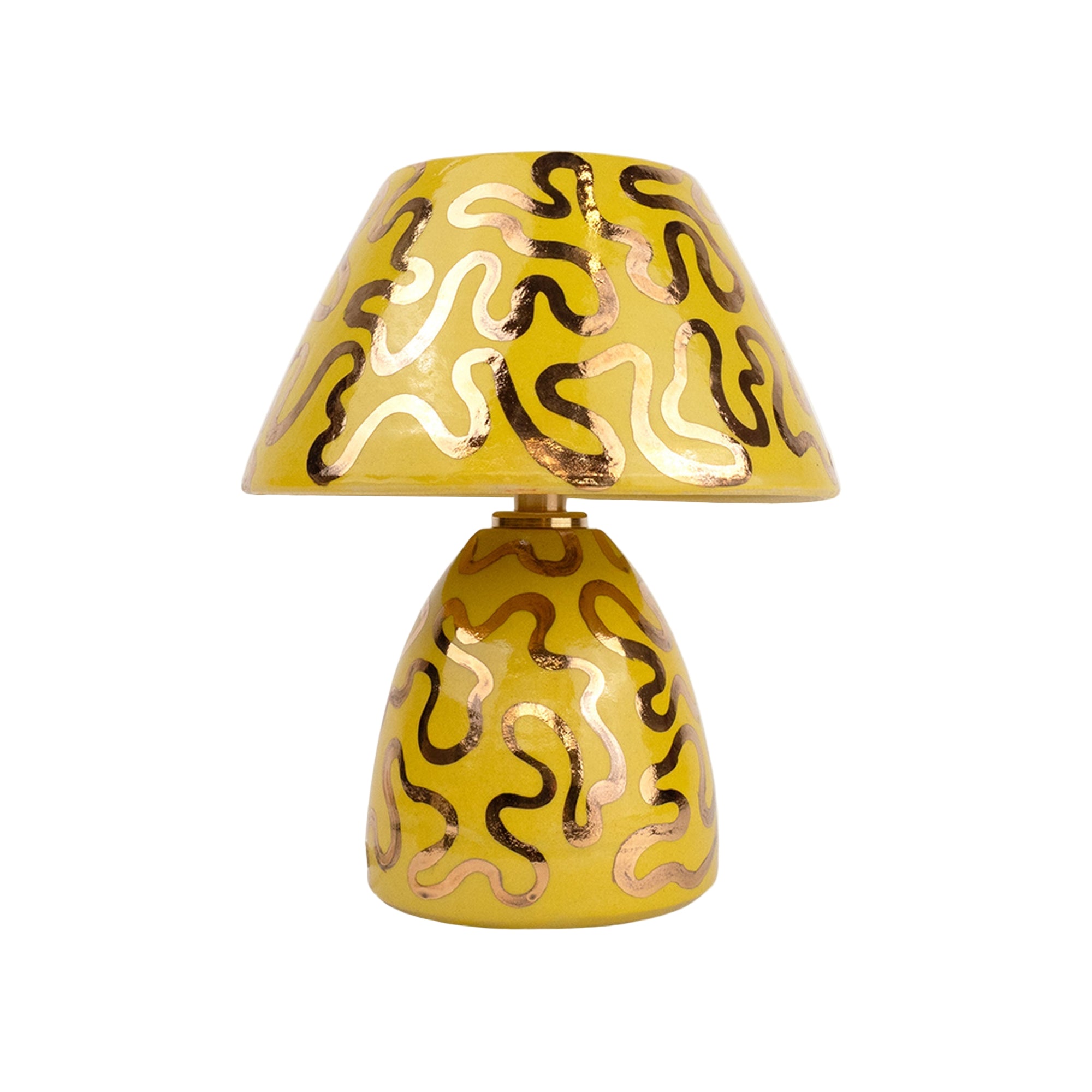 'Wiggle' Table Lamp - Yellow & Gold