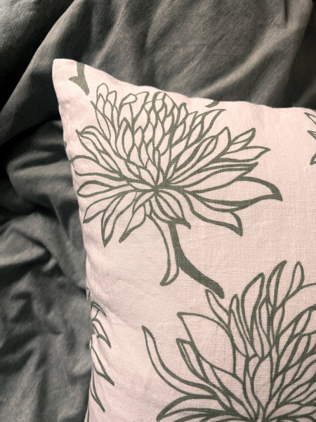 Dahlia - Pure Linen Throw Pillow Cover - 20X20"