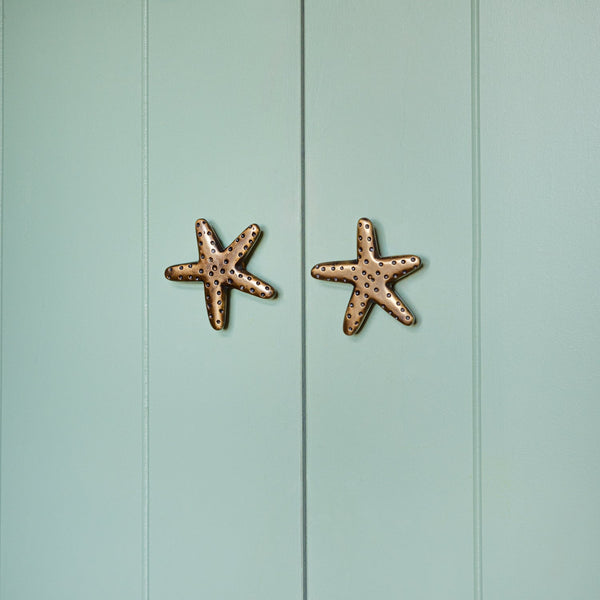 Starfish Knob, Antique Brass