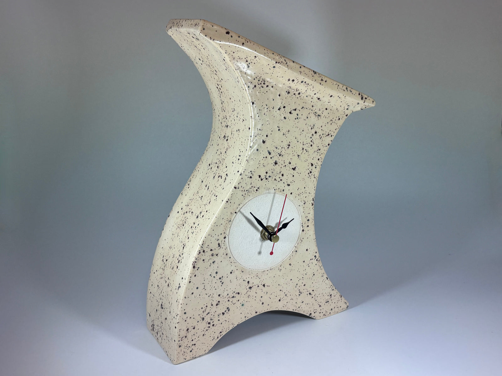 Ceramic Mantel Clock - Honey Speckle Glaze