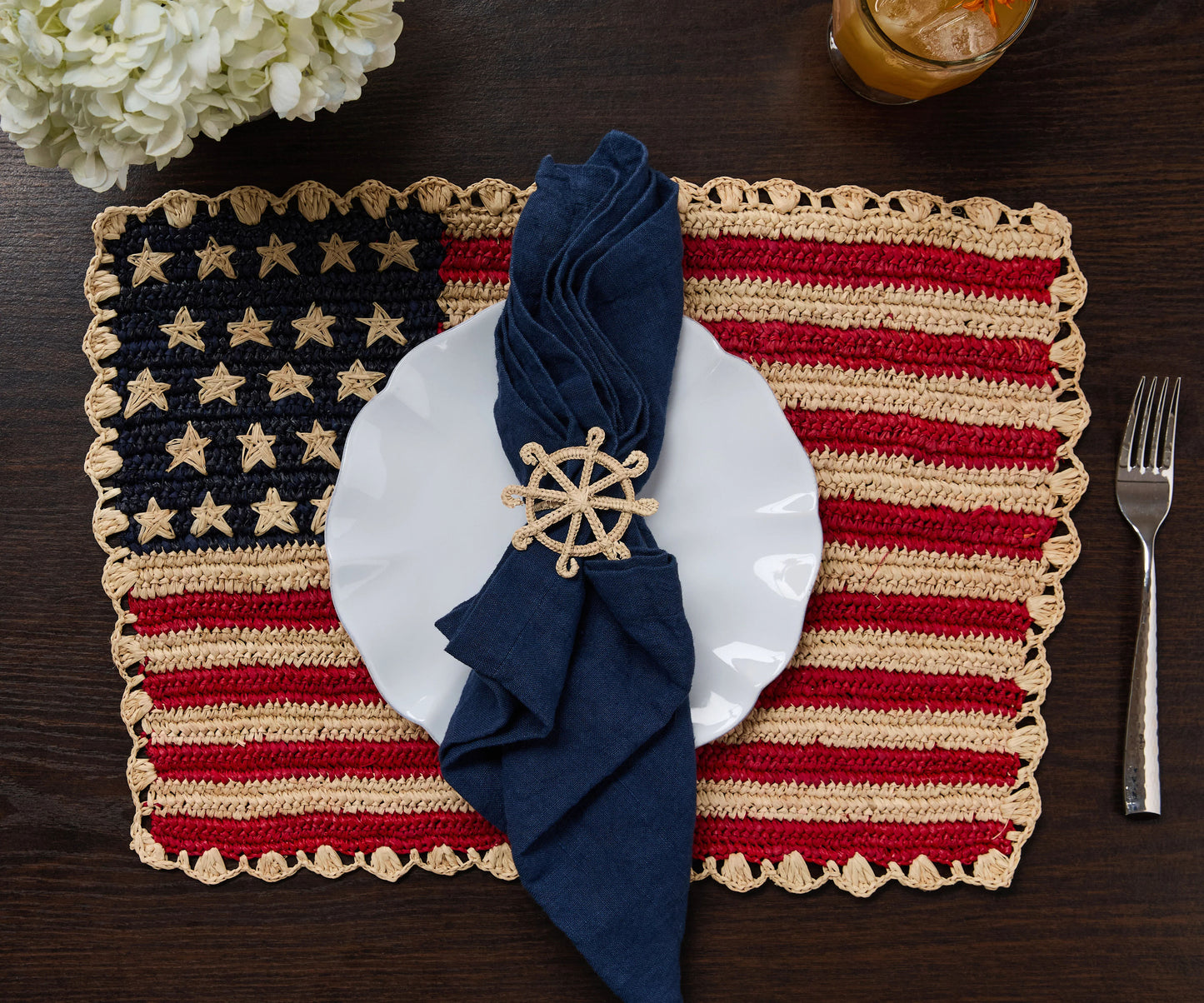 Coastal Ship Wheel Napkin Rings (Set of 4)