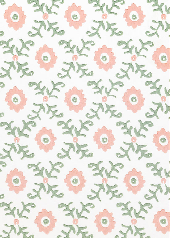 Folk Flower Mini Lampshade - Pink / Green