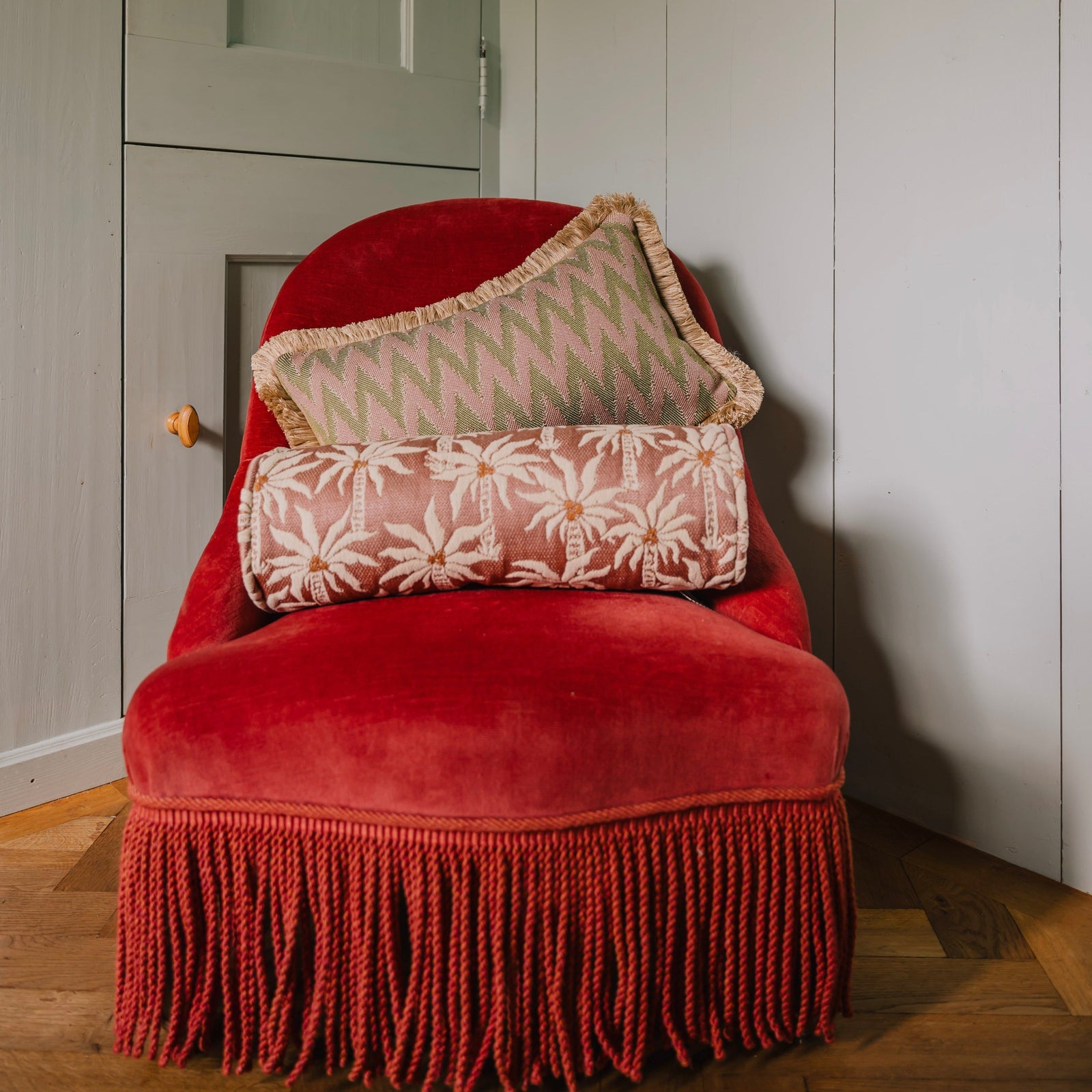 Cushion Rosita Olive & Rose