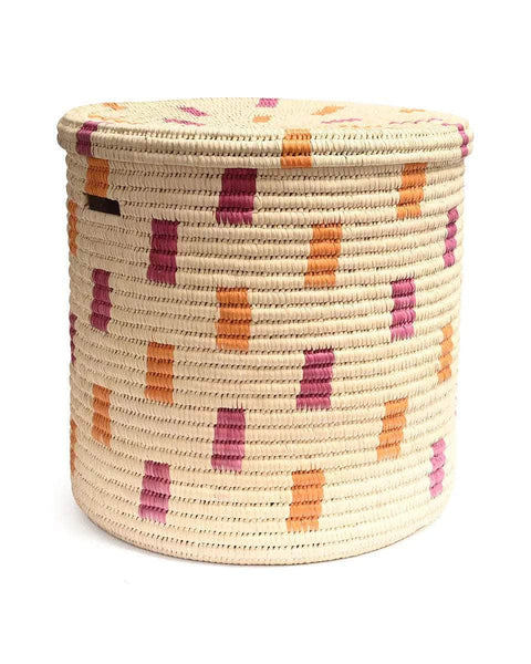 MADOADOA: Orange and Pink Brushstroke Laundry Basket