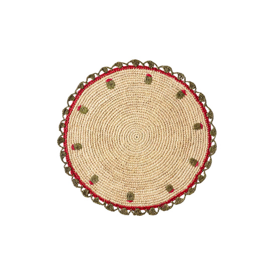 Handwoven Olive Embroidered Placemat