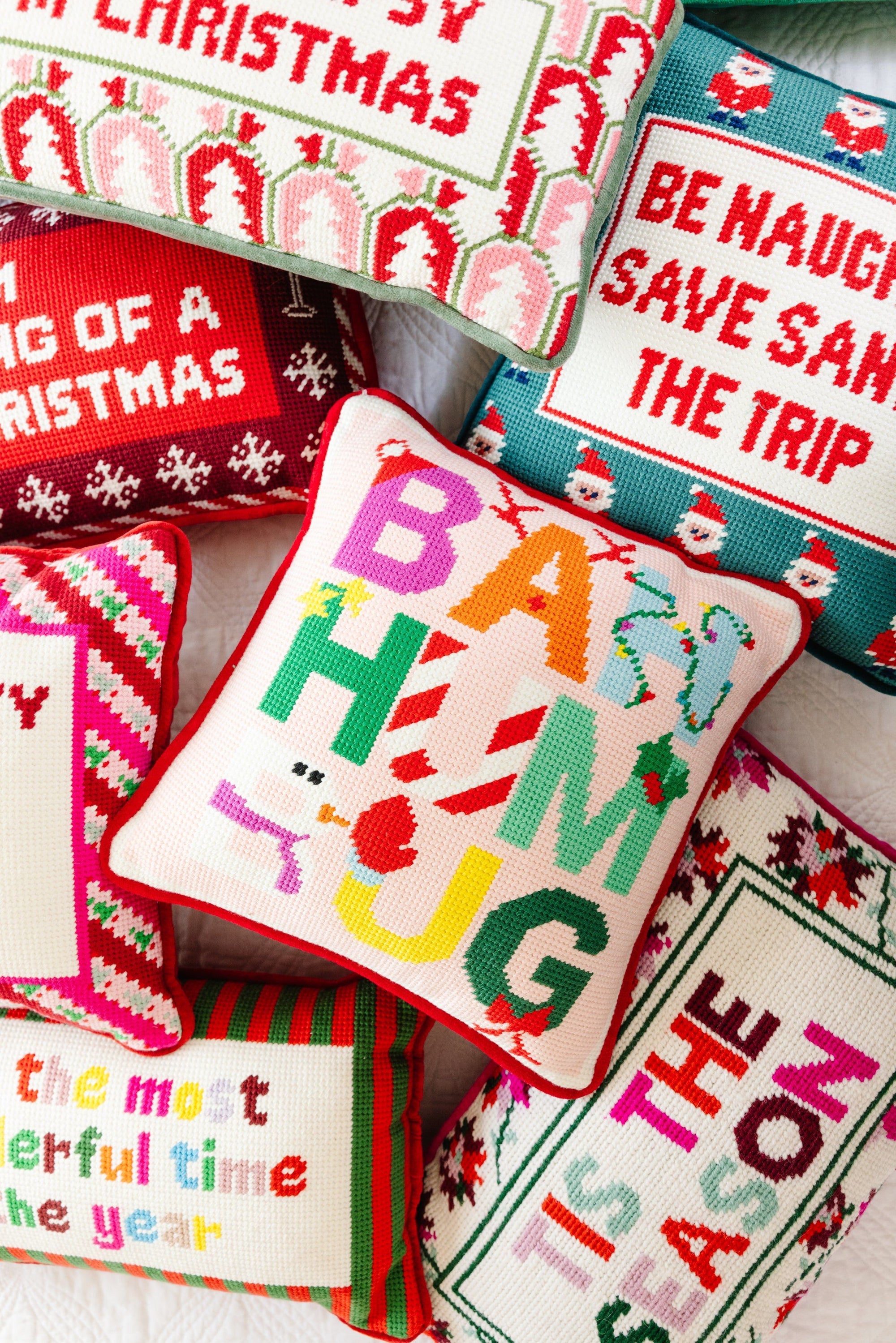 Bah Humbug Needlepoint Pillow