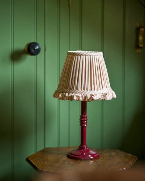 The Fine Stripe Lampshade in Old Rose