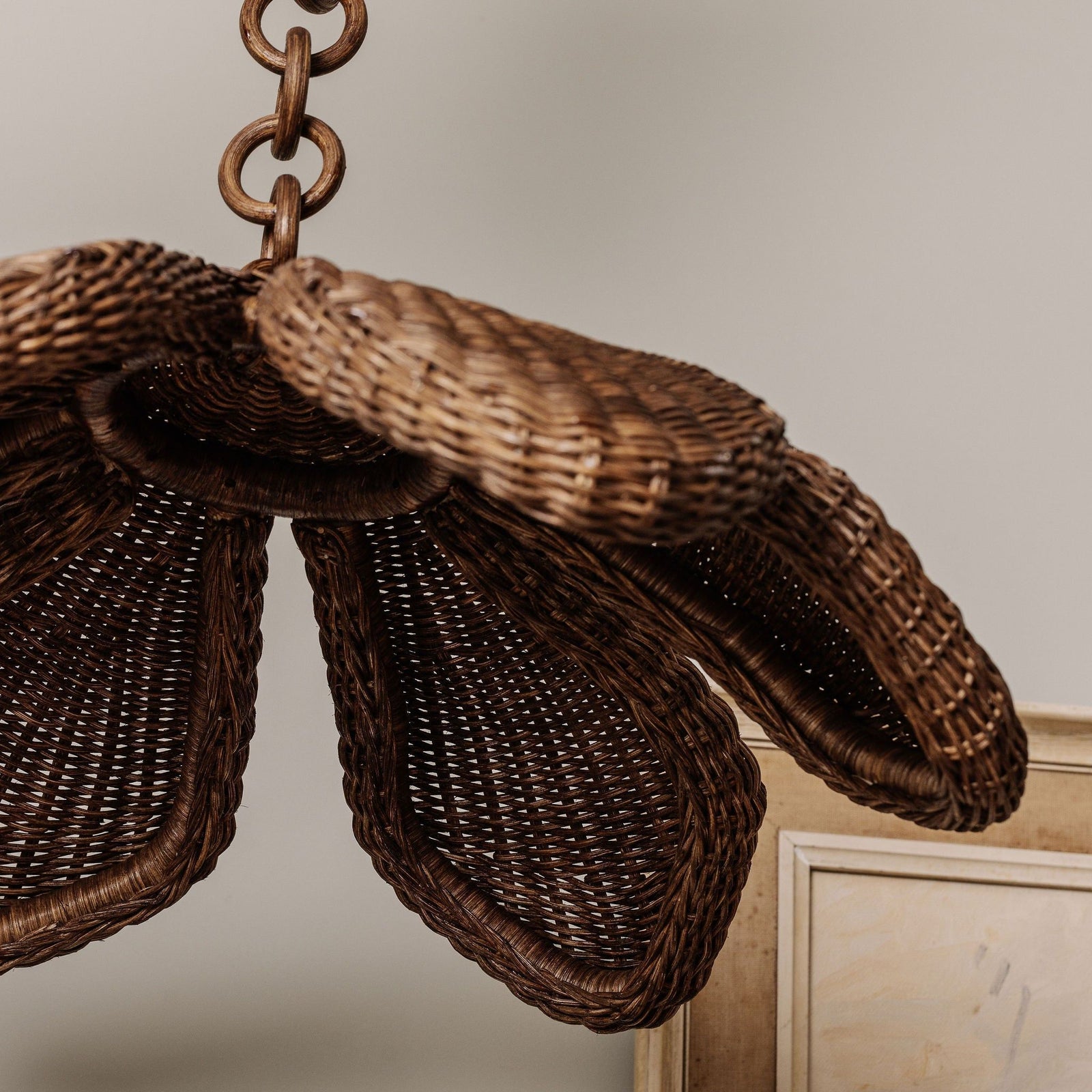 Floral Rattan Pendant Shade