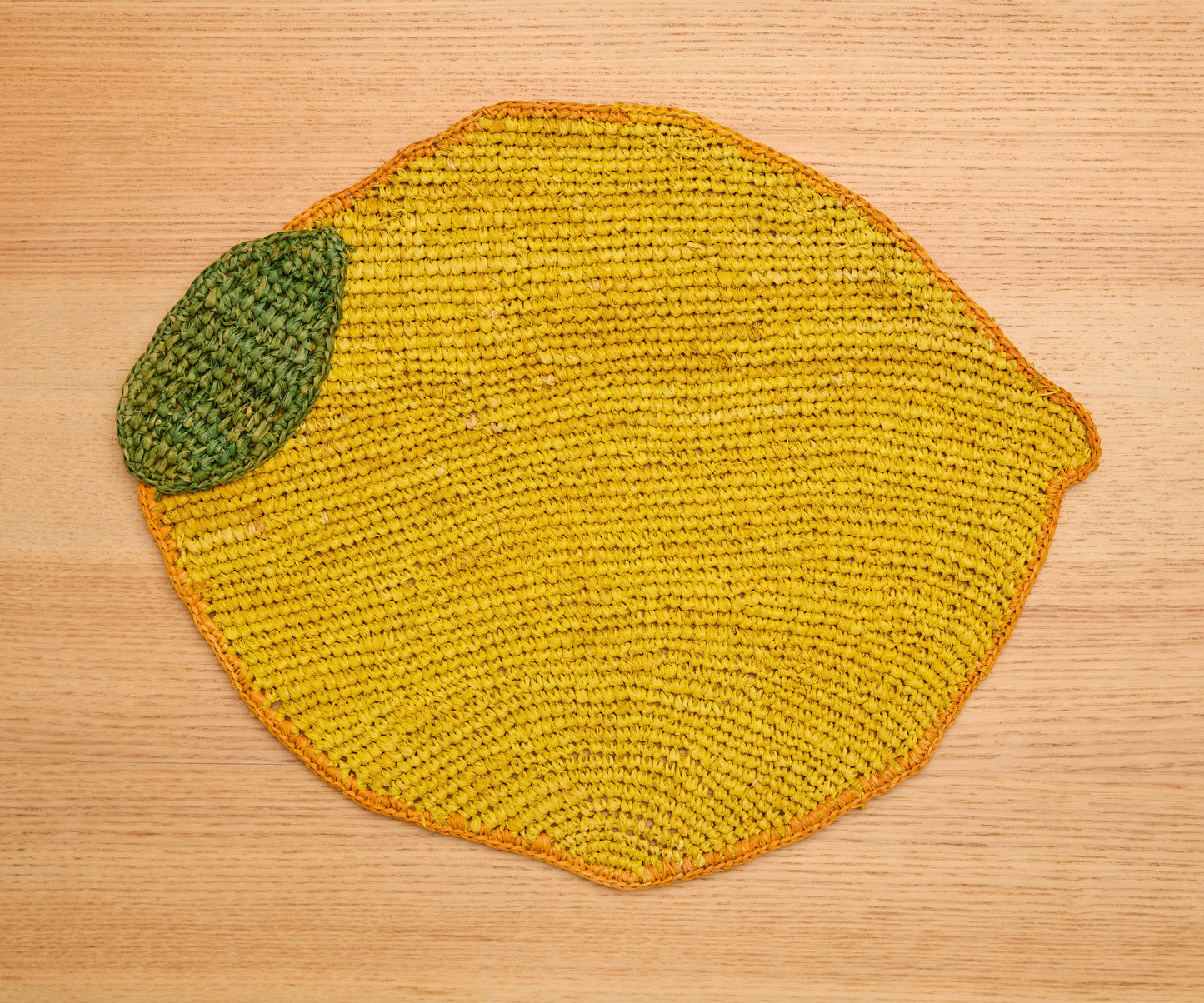 Handwoven Lemon Placemat – Raffia Fruit Shaped Table Mat