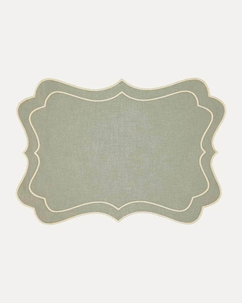 Breeze Placemat, Green with Cream