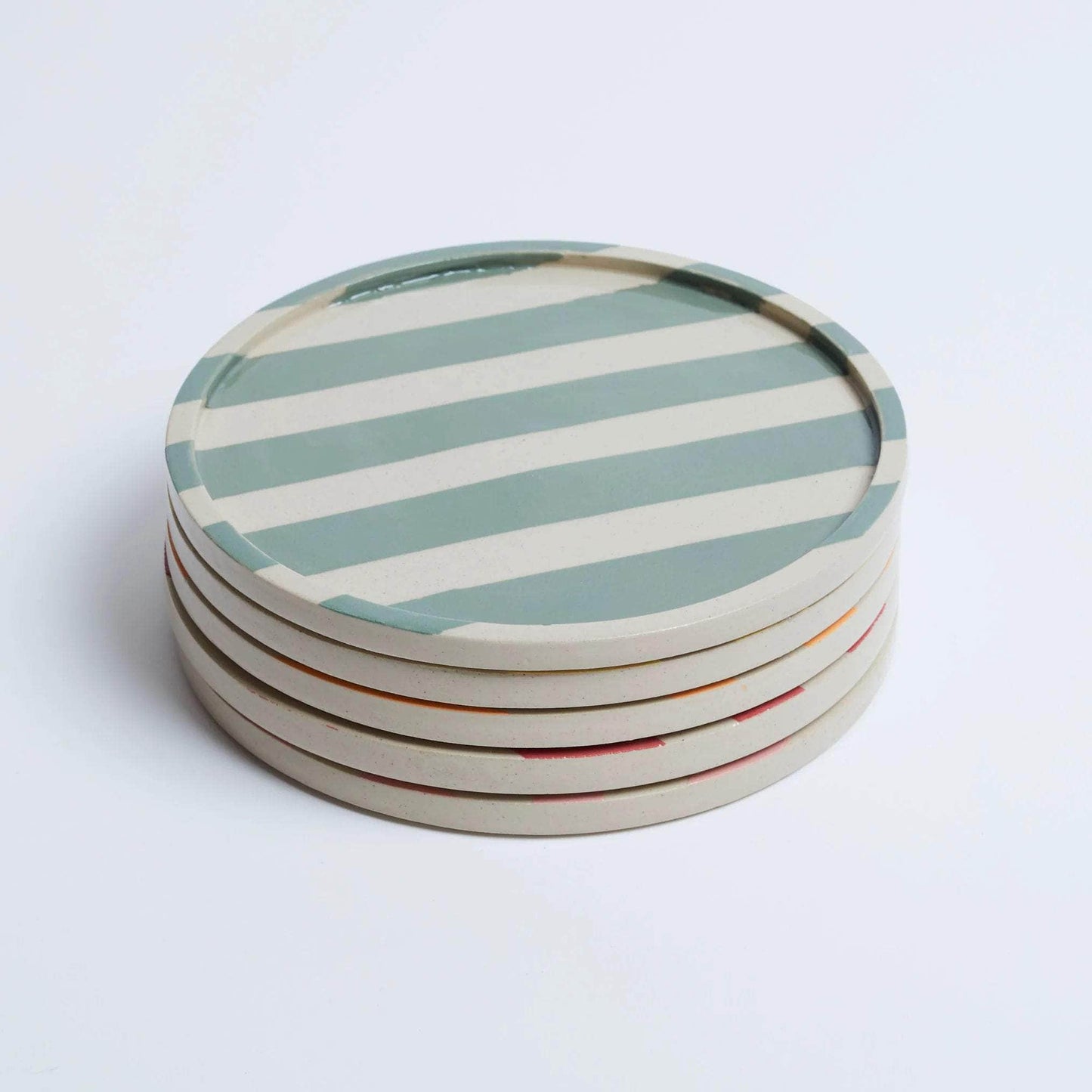 Duci Striped Plate Green 19cm