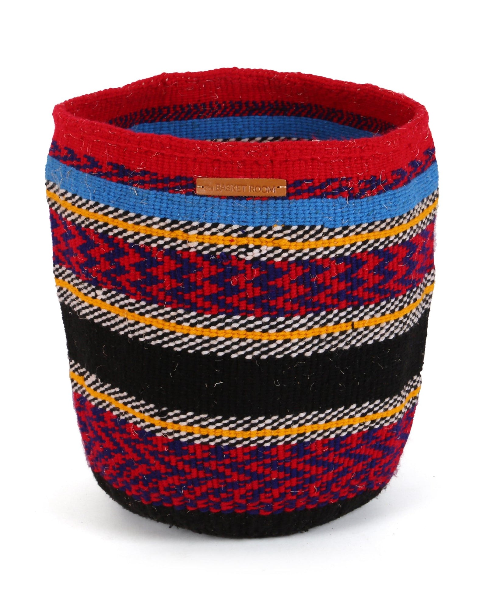 SAWA: Large Red, Blue and Black Wool Basket