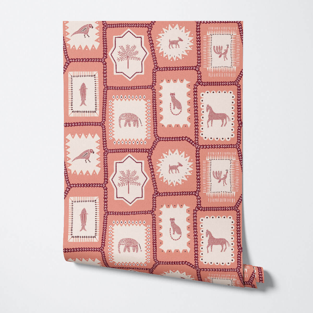 Folk Tales Wallpaper - Jaipur Pink