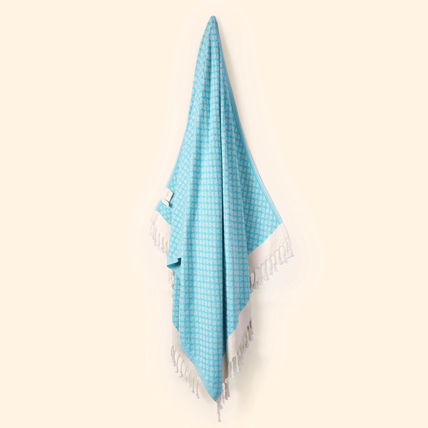 Modern Love Pure Cotton Bath Towel In Powder Blue