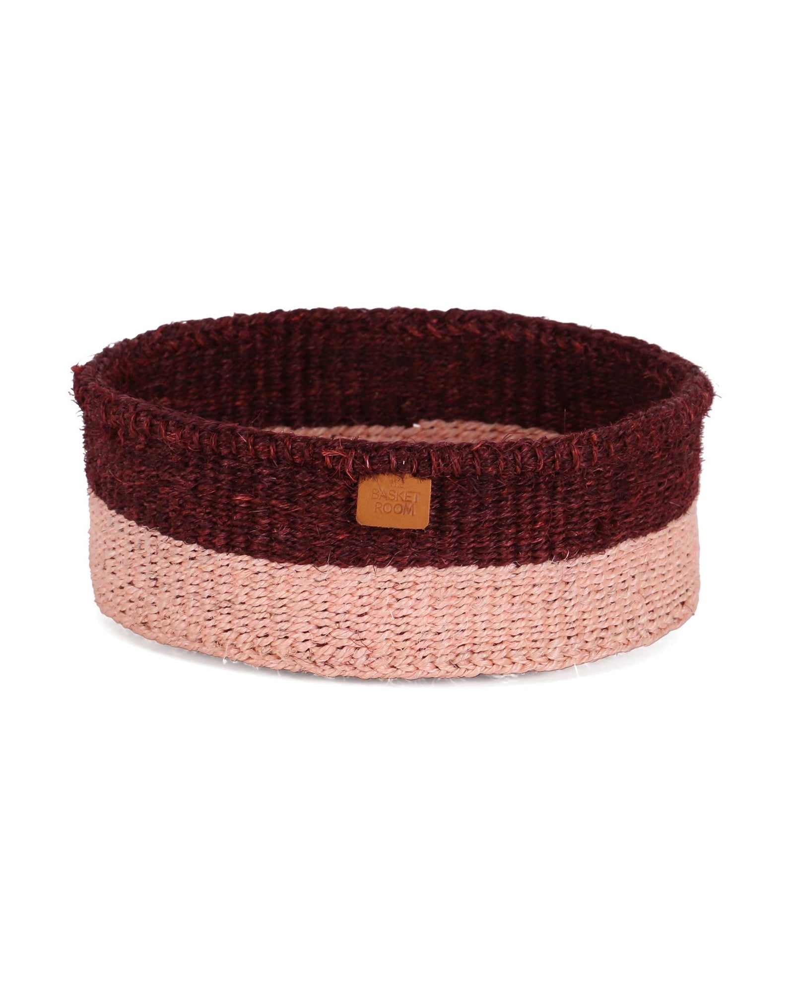 KOFIA: Burgundy and Dusty Pink Sisal Bread Basket