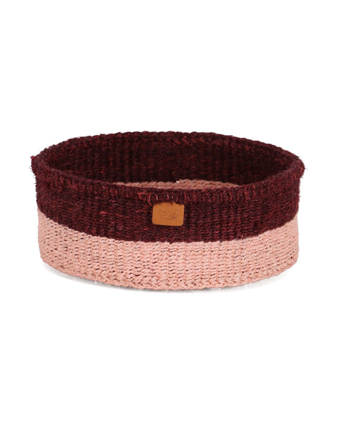 KOFIA: Burgundy and Dusty Pink Sisal Bread Basket