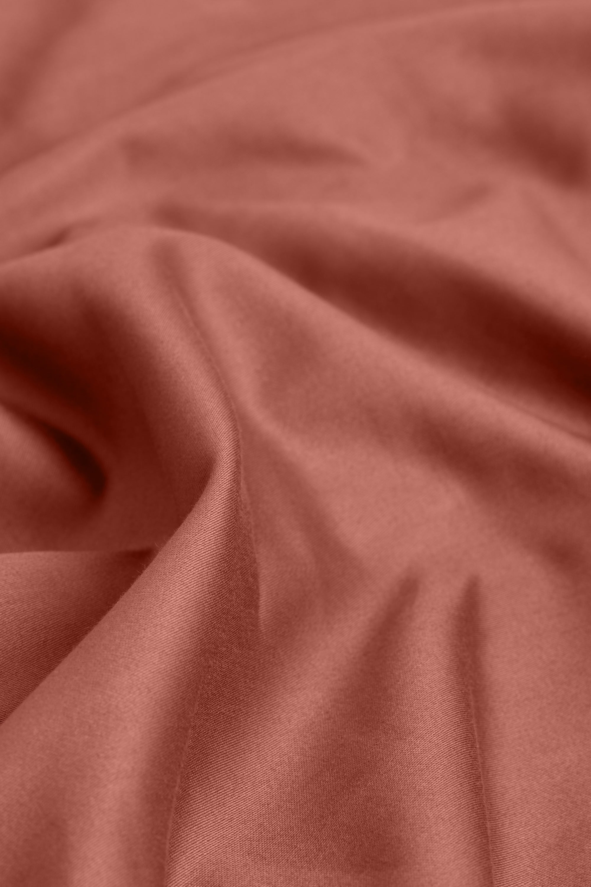 Sateen Organic Cotton Fitted Sheet - Bark Red
