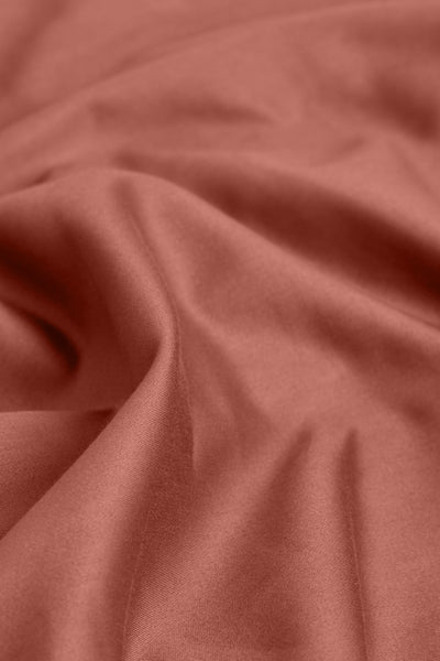 Sateen Organic Cotton Fitted Sheet - Bark Red