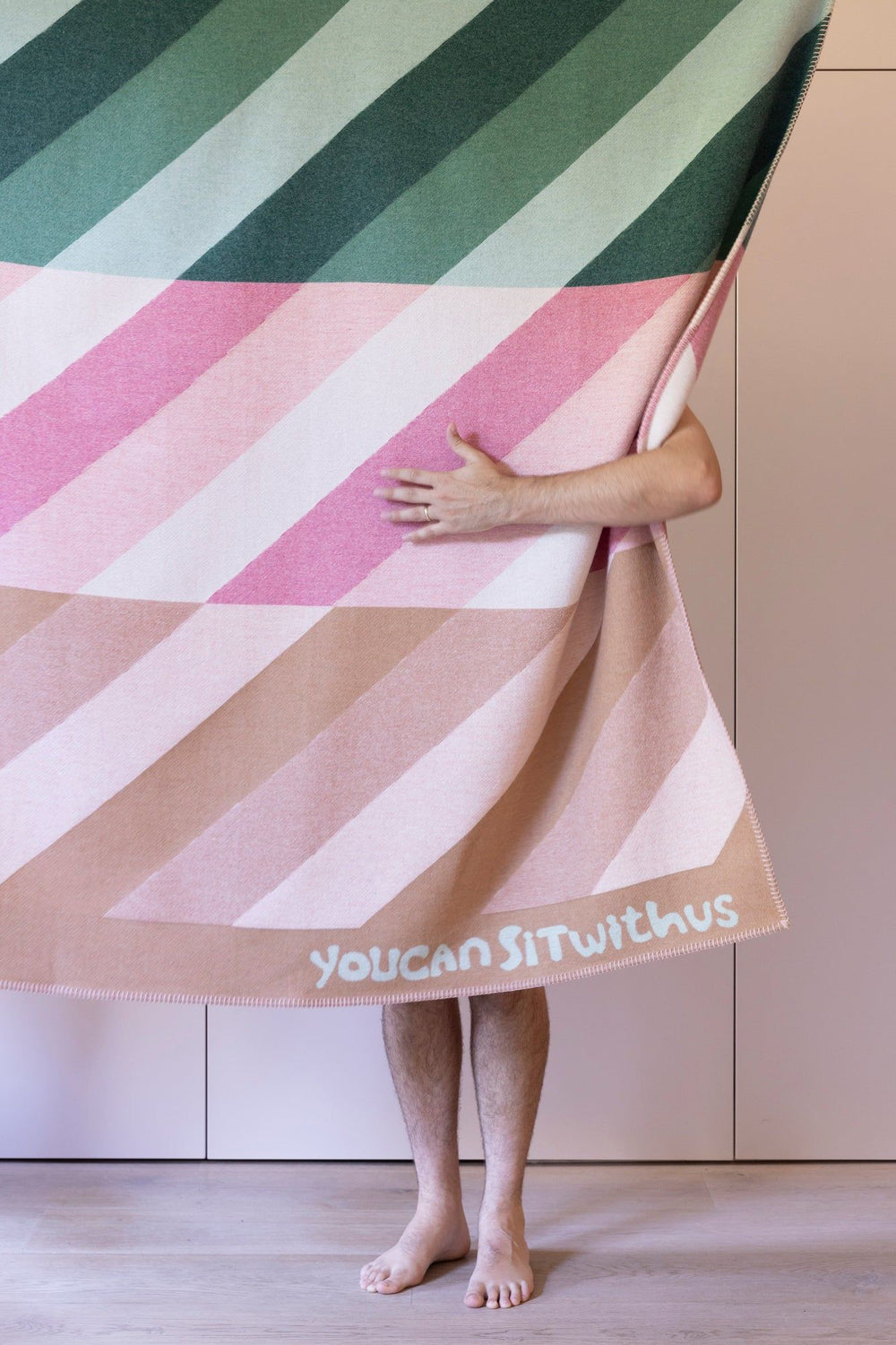 'YCSWU' Diagonal Recycled Wool Blanket