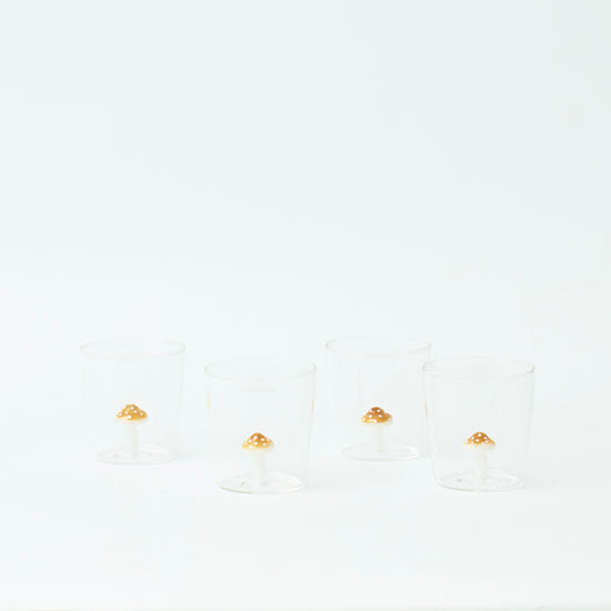 Orange Shroom Glasses (set of 4)