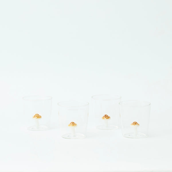 Orange Shroom Glasses (set of 4)