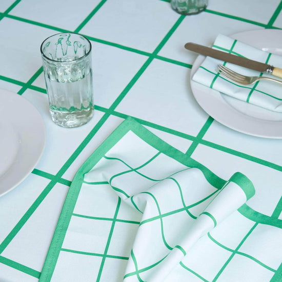 Marzipan Check Mint & Emerald Napkins X 4