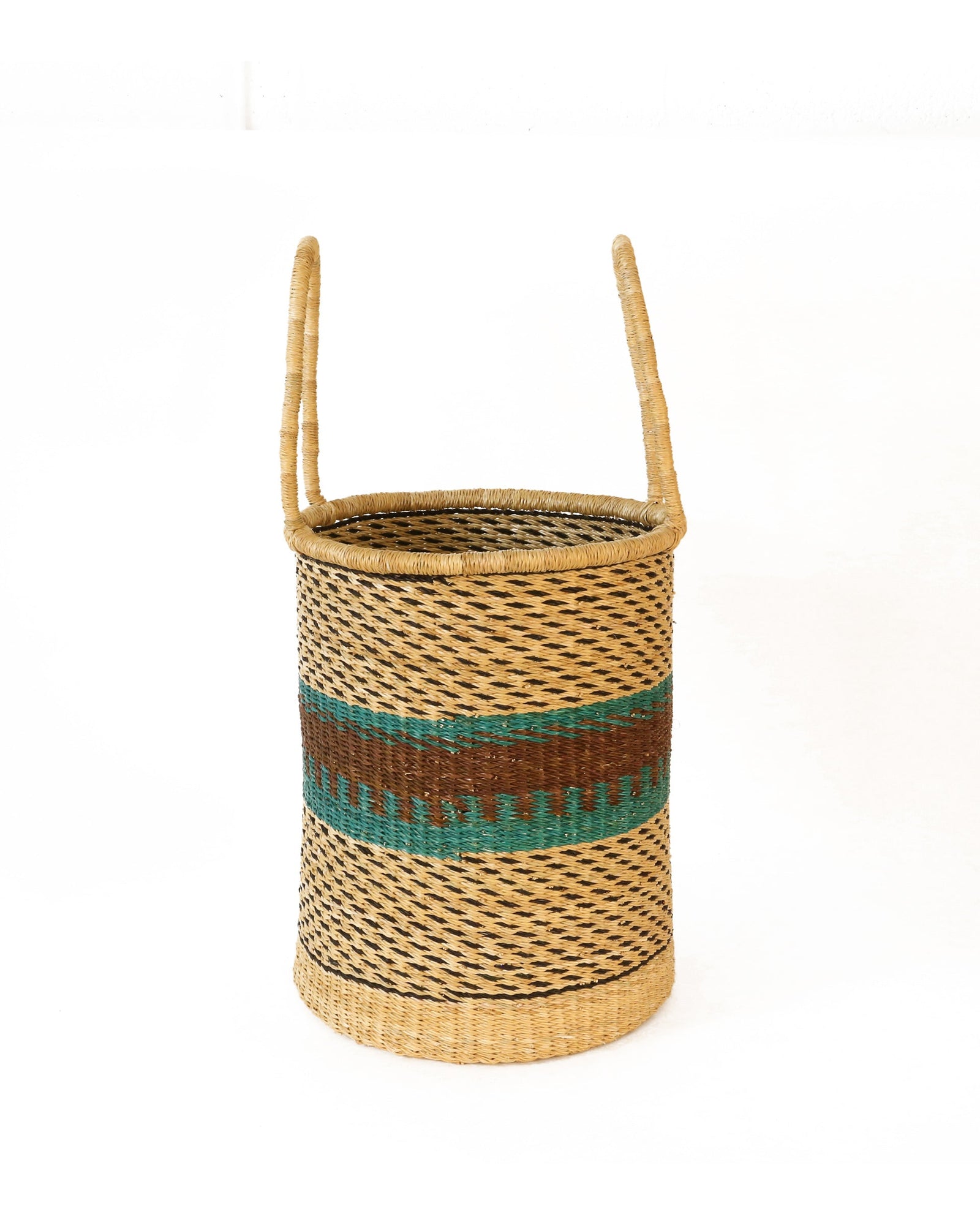 ABENA: Turquoise, Brown, Black Log or Laundry Basket