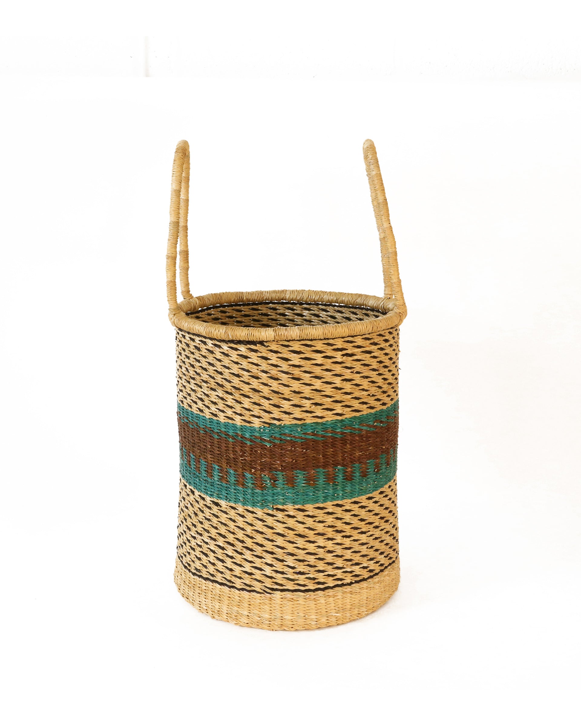 ABENA: Turquoise, Brown, Black Log or Laundry Basket
