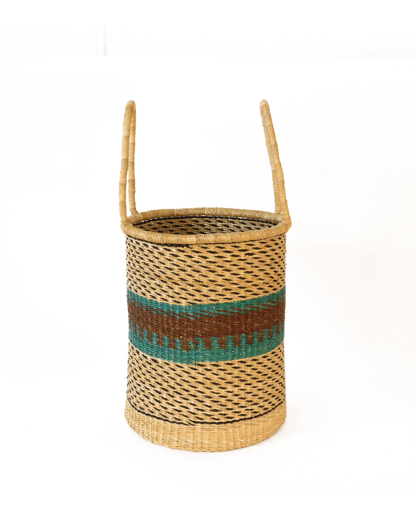 ABENA: Turquoise, Brown, Black Log or Laundry Basket