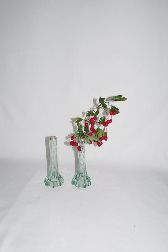 Glass and Silver Bud Vases