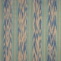 Vicens Fabric - Sea Green Stripe With Indigo Flame