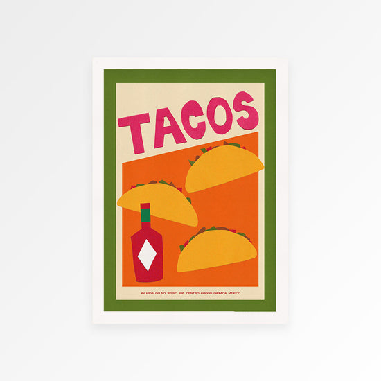 Tacos Hand Collaged Print