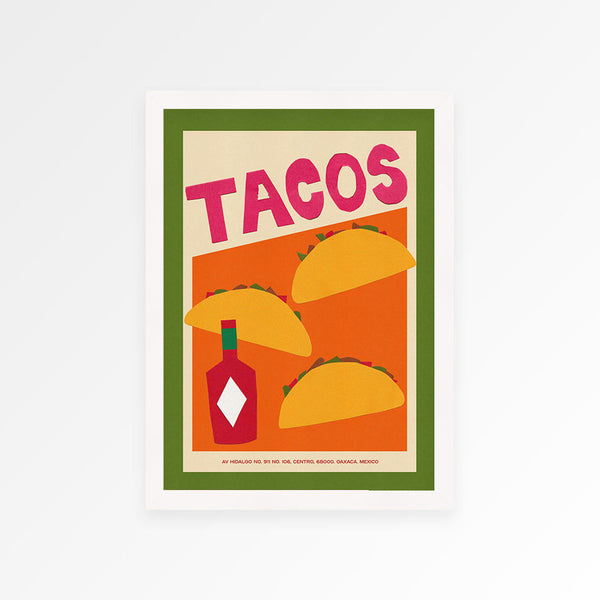Tacos Hand Collaged Print