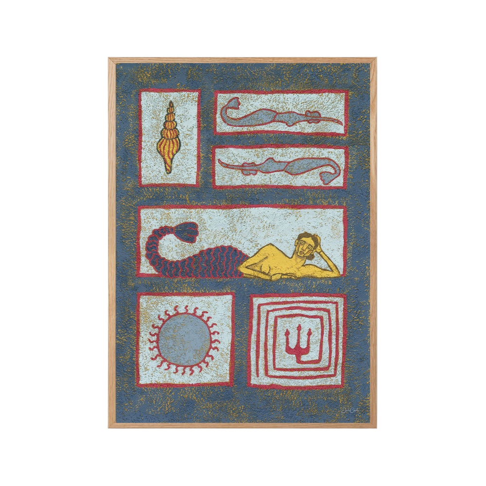 Mythical Mosaic II - Mermaid Wall Art Print